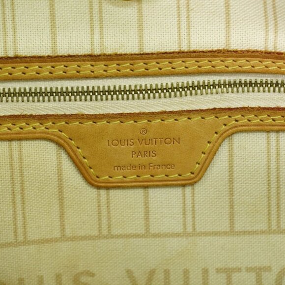 Louis Vuitton Neverfull MM N41361 Damier Azur Canvas Shoulder Tote Bag White - Picture 5 of 10